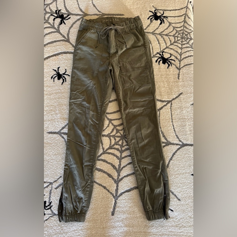 Olive Green Kids Jogger Pants